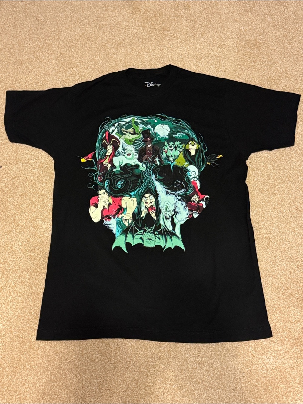 Disney Men's Black Villains Graphic T-Shirt